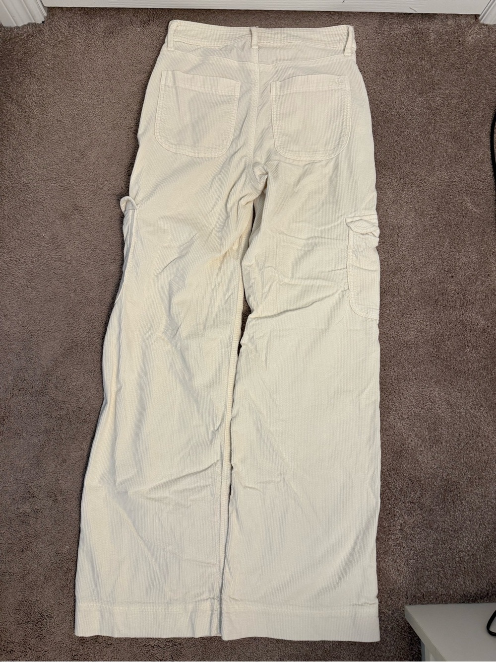 American Eagle Outfitters Cream Corduroy Cargo Pants - Picture 7 of 8